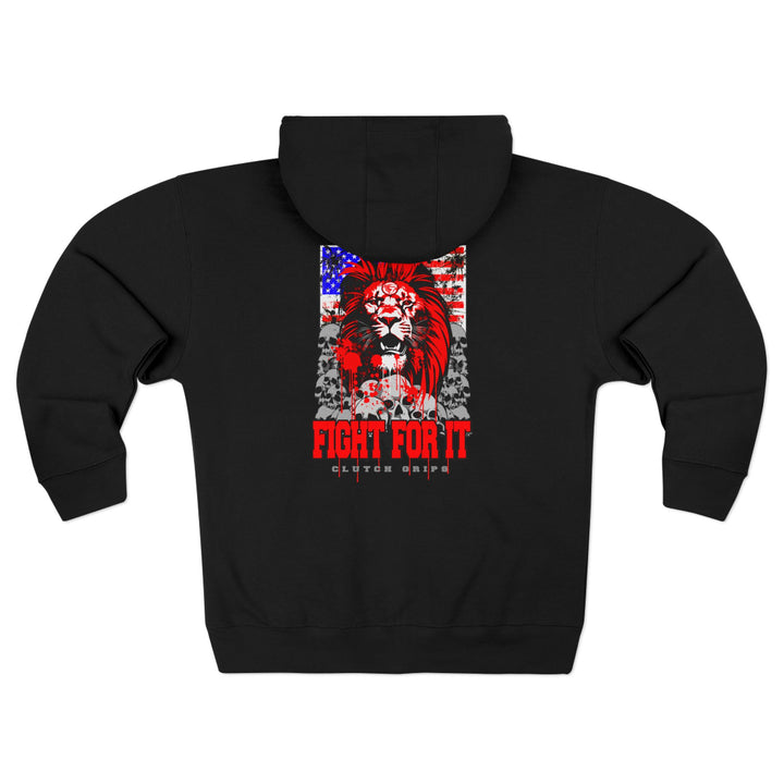 CG LION HEART RED WHITE BLUE /FIGHT FOR IT ZIP UP