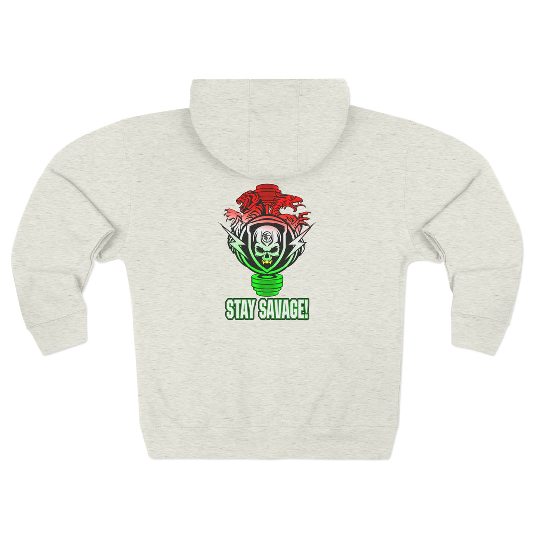 CG SKULLATOR SGL BELL DRAGON TIGER RED WHITE GREEN FADE /STAY SAVAGE ZIP UP