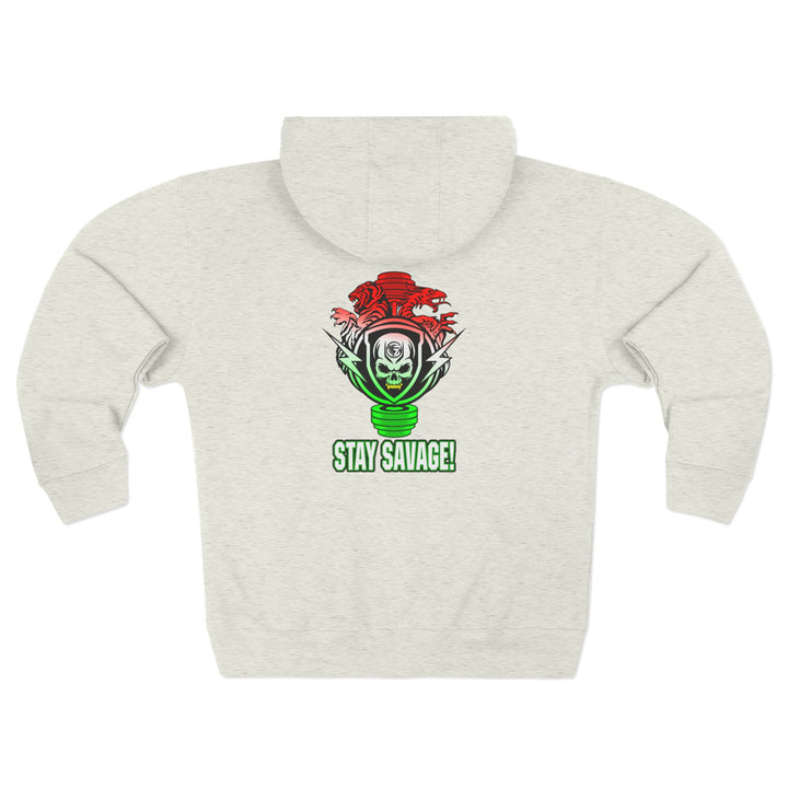 CG SKULLATOR SGL BELL DRAGON TIGER RED WHITE GREEN FADE /STAY SAVAGE ZIP UP