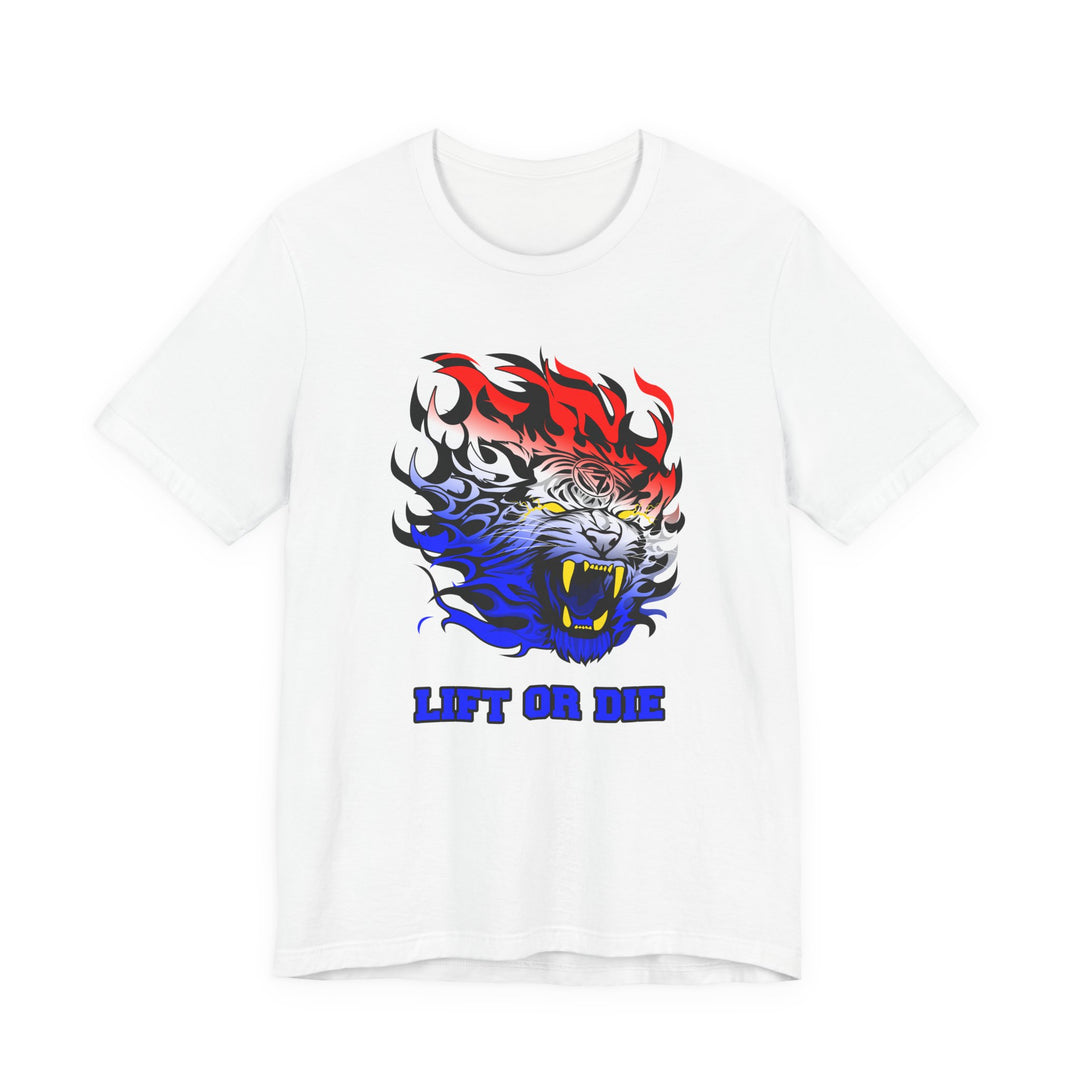 TIGER FLAME RED WHITE BLUE FADE /LIFT OR DIE