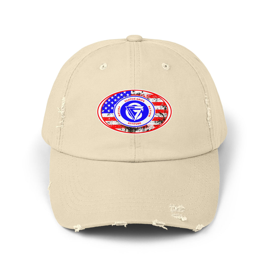 CG OVAL LOGO DISTRESSED FLAG /BELIEF ATTITUDE ACTION CAP