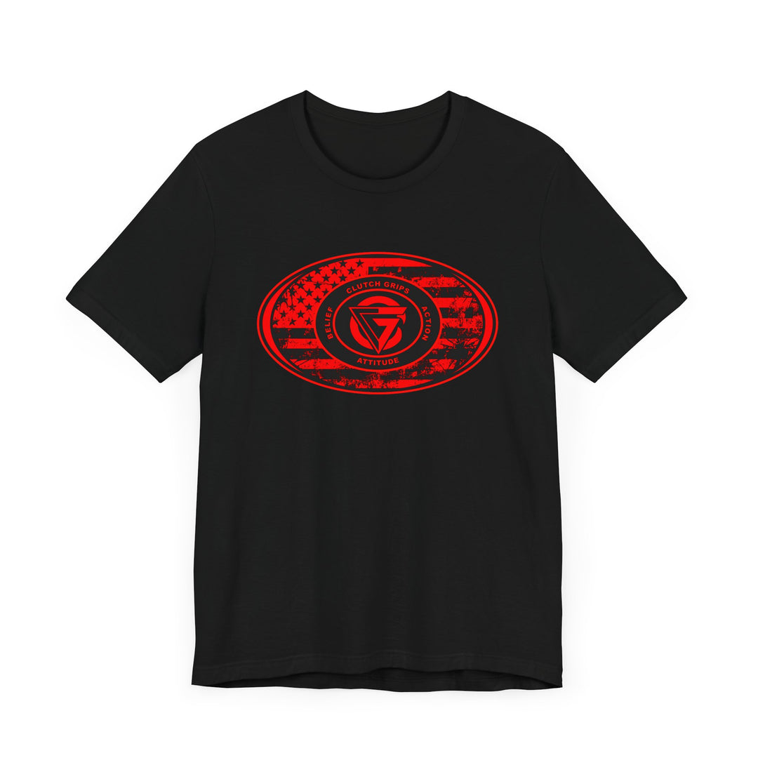 CG FLAG OVAL RED BLACK