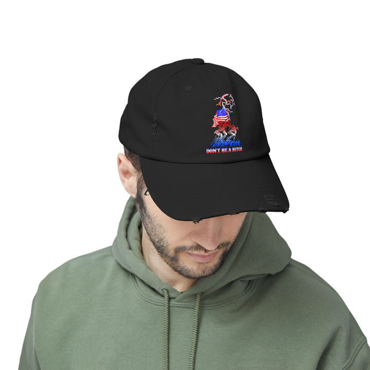 AMERICAN WARRIORS RED WHITE BLUE FADE/DONT BE A BITCH CAP