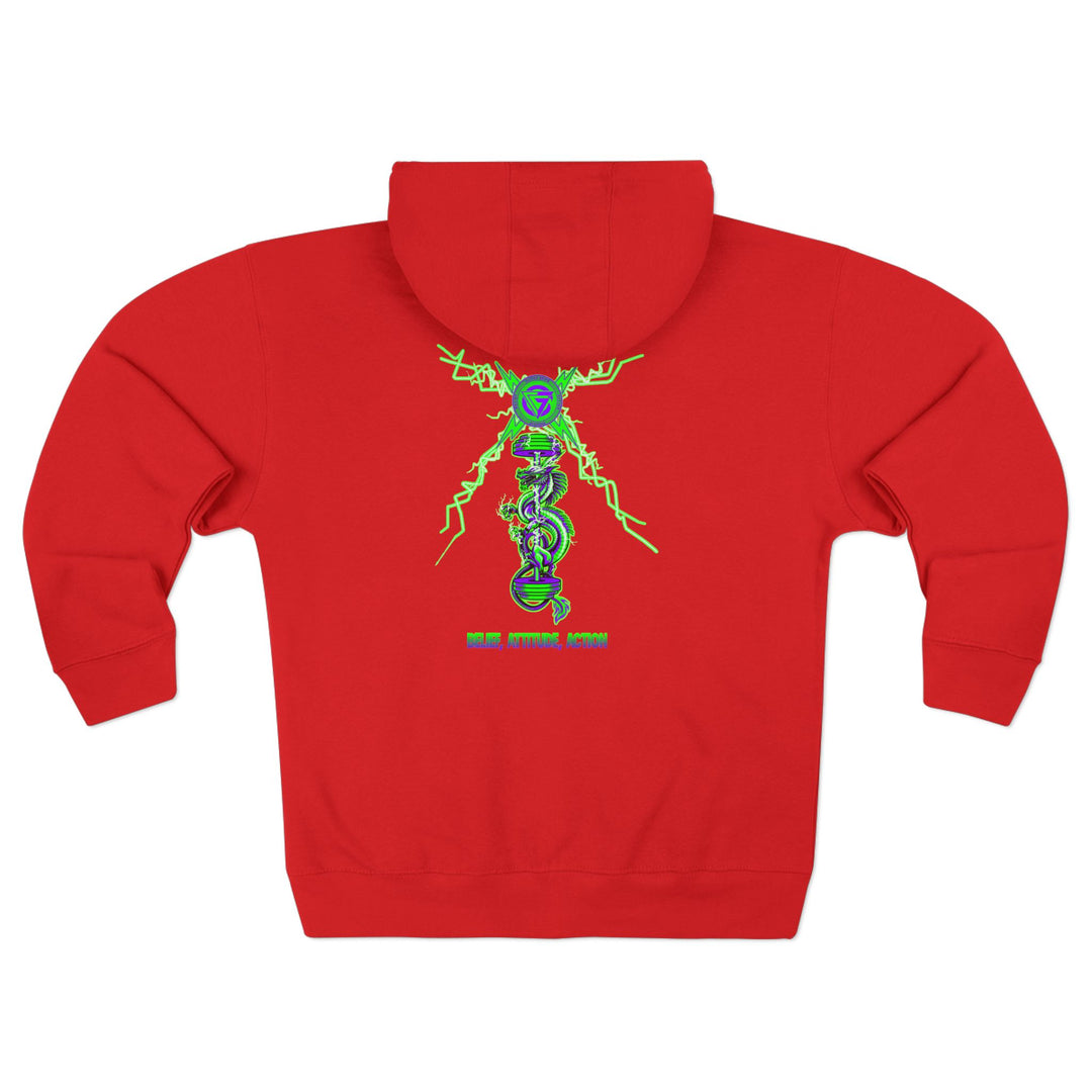 CG DRAGON BELL LIGHTNING  PURPLE GREEN/BELIEF ATTITUDE ACTION ZIP UP