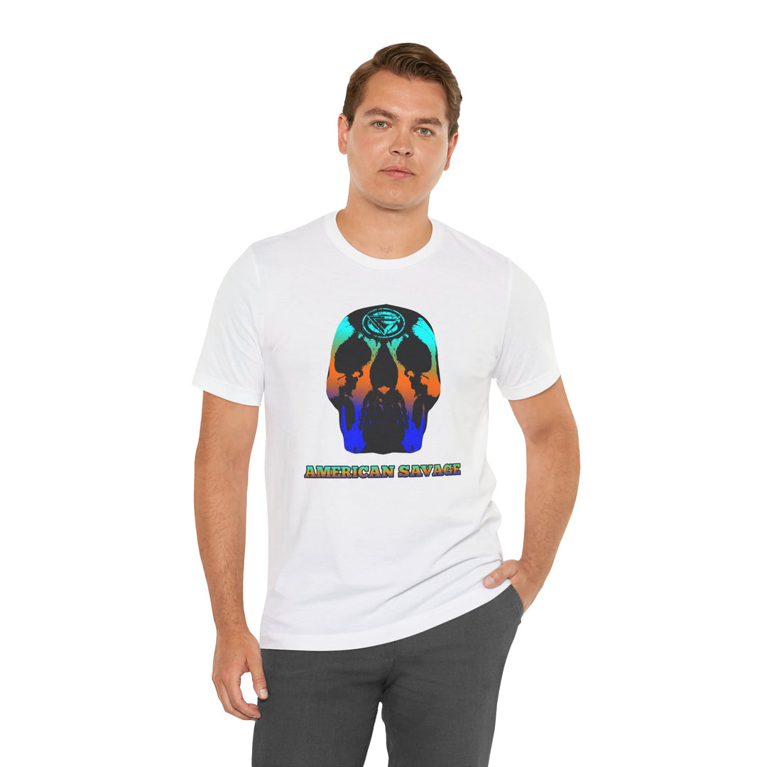 SKULLATOR BLUE ORANGE AQUA  /AMERICAN SAVAGE