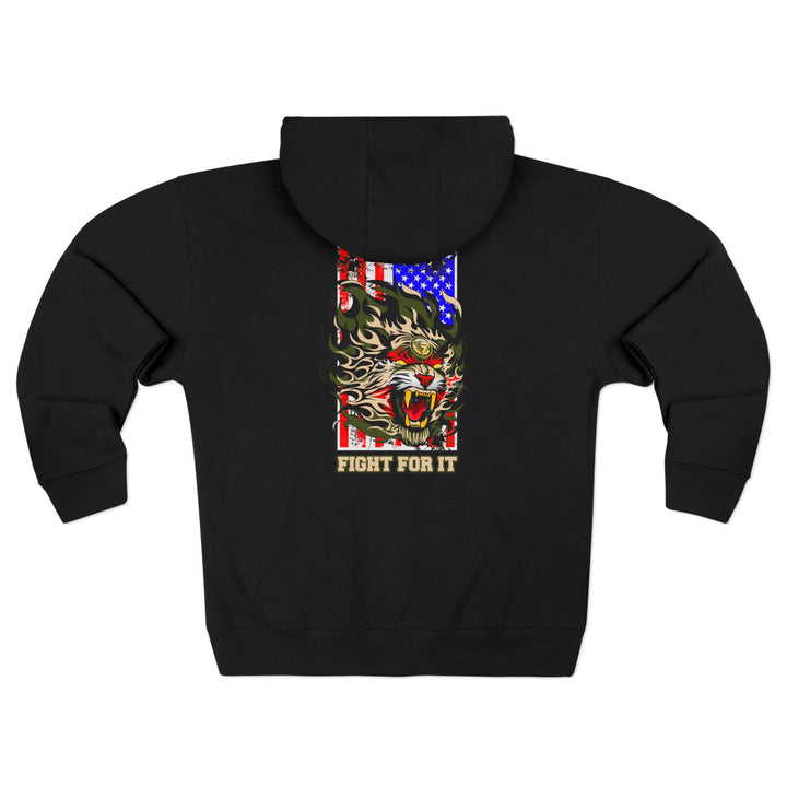 CG TIGER FLAME PATRIOT WAR TIGER CAMO /FIGHT FOR IT ZIP UP