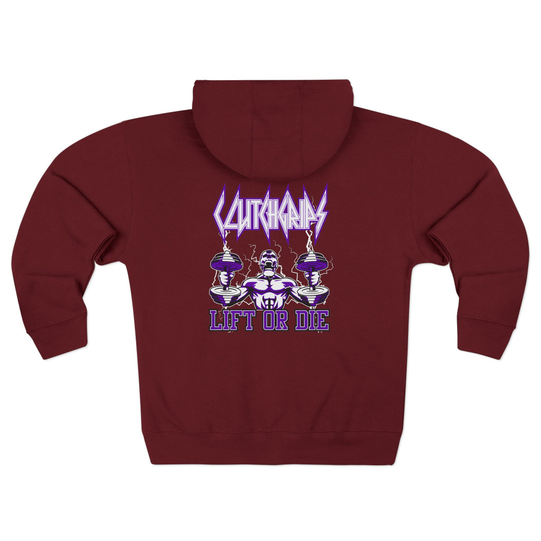 RIDE THE LIGHTNING  PURPLE WHITE /LIFT OR DIE ZIP UP
