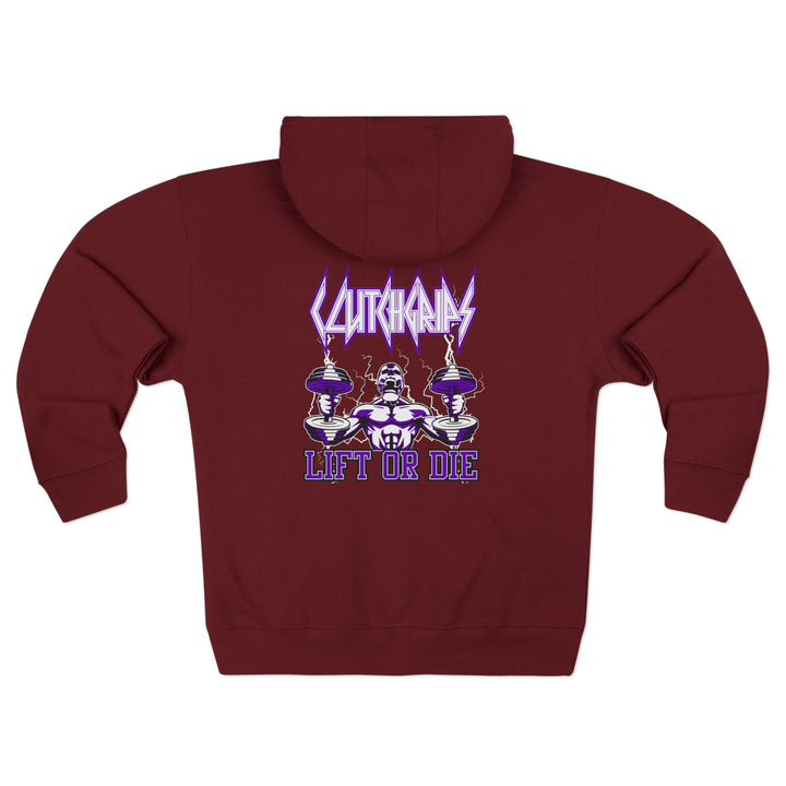 RIDE THE LIGHTNING  PURPLE WHITE /LIFT OR DIE ZIP UP