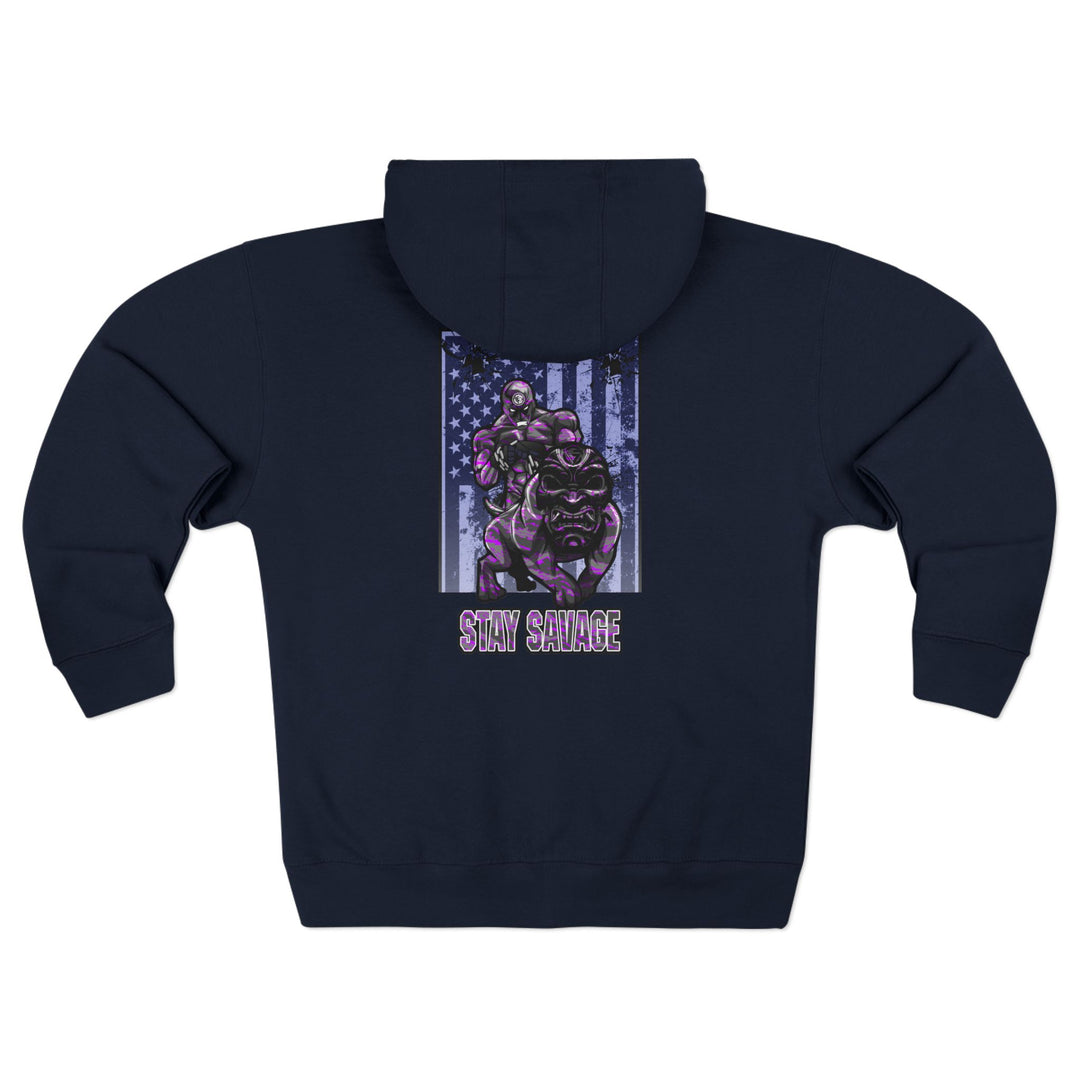 CG ANGRY DOG GREY CAMO PURPLE/STAY SAVAGE ZIP UP