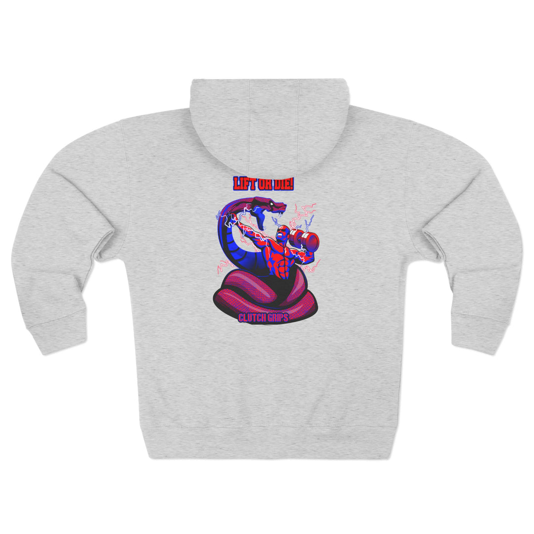 MAC VS SNAKE RED BLUE /LIFT OR DIE ZIP UP