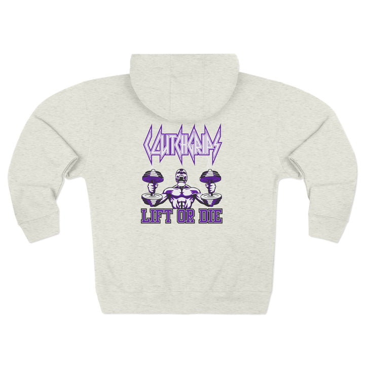 RIDE THE LIGHTNING  PURPLE WHITE /LIFT OR DIE ZIP UP