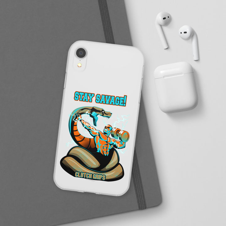 MAC VS SNAKE MIAMI COLORS AQUA ORANGE PHONE CASE /STAY SAVAGE