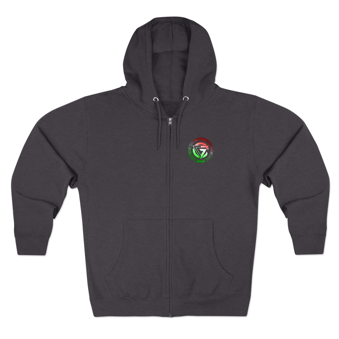 SKULLATOR SGL BELL DRAGON TIGER RED WHITE GREEN FADE/READY FOR WAR ZIP UP