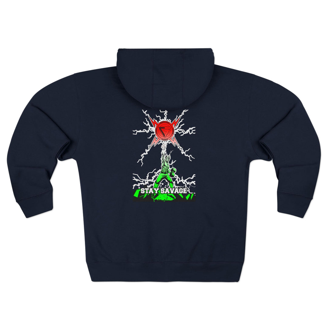 LIGHTNING KING RED WHITE GREEN /STAY SAVAGE  ZIP UP