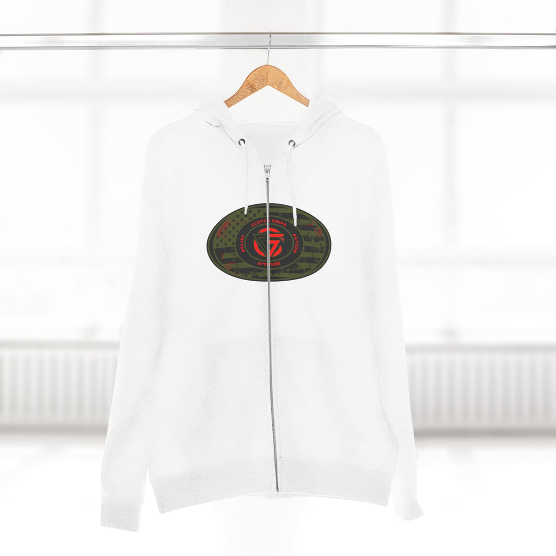 CG ANGRY DOG MILITARY GREEN BLOOD RED /AMERICAN SAVAGE ZIP UP