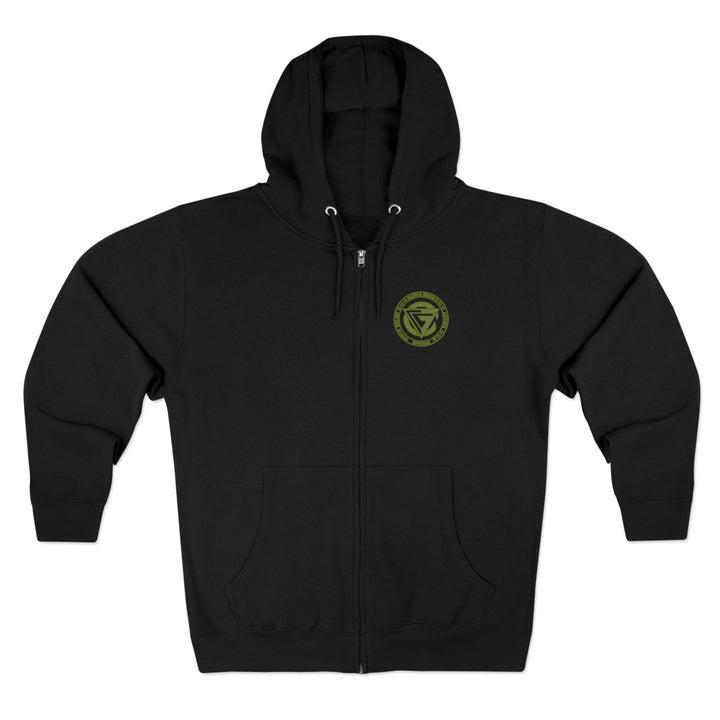 CG SGL SKULL DRAGON TIGER BELL ARMY GREEN/READY FOR WAR ZIP UP