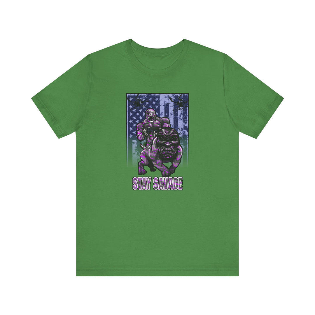 ANGRY DOG FLAG PURPLE GREY CAMO/STAY SAVAGE