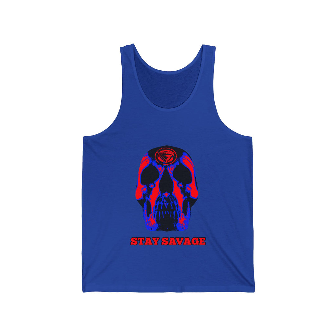 SKULLATOR TANK RED BLUE /STAY SAVAGE