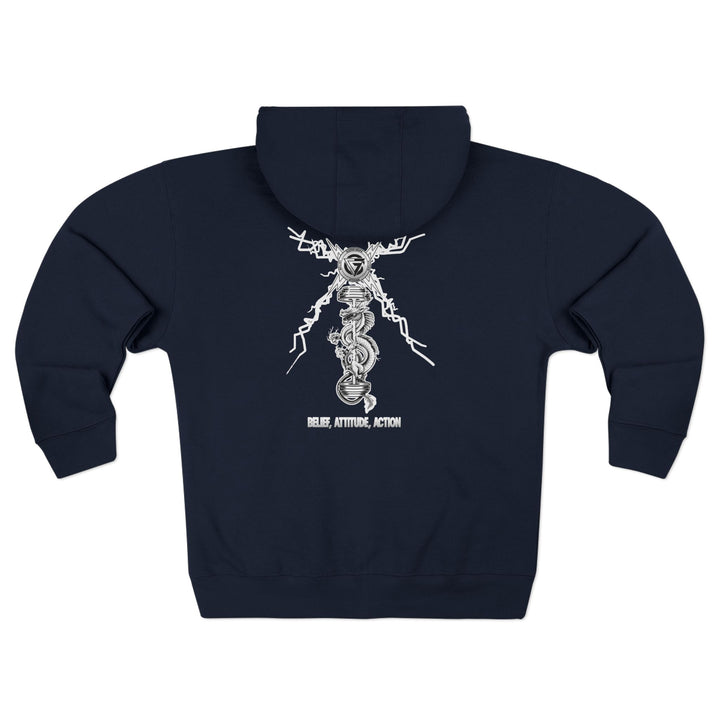 CG DRAGON BELL LIGHTNING WHITE /BELIEF ATTITUDE ACTION ZIP UP