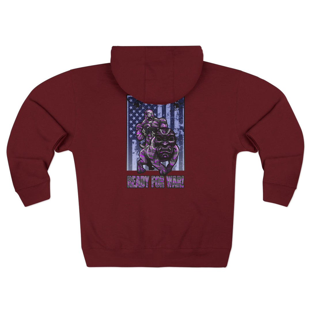CG ANGRY DOG CAMO GREY PURPLE/READY FOR WAR ZIP UP