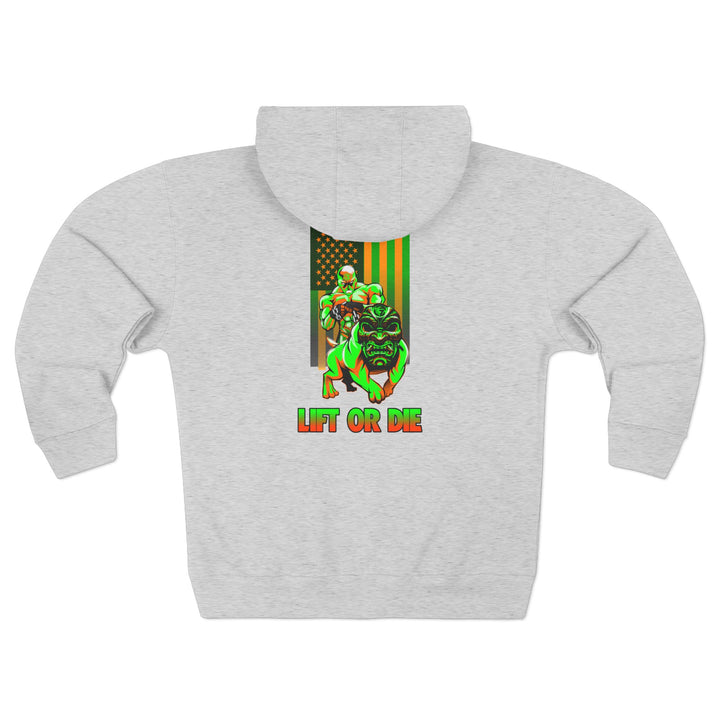CG ANGRY DOG ORANGE GREEN /LIFT OR DIE ZIP UP