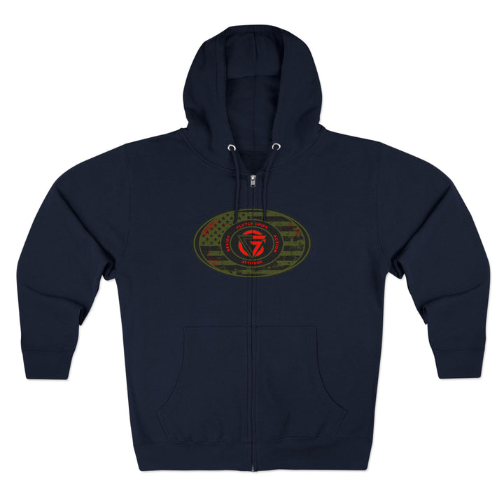 CG ANGRY DOG MILITARY GREEN BLOOD RED /AMERICAN SAVAGE ZIP UP