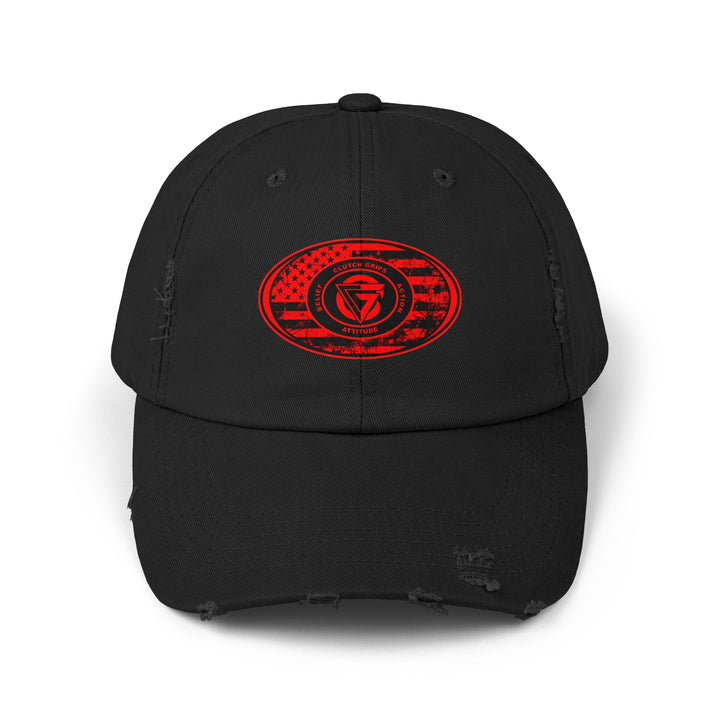 CG DISTRESSED RED BLK FLAG CAP