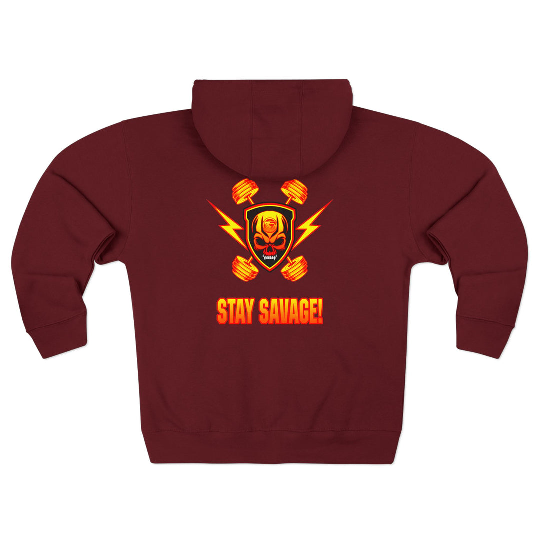 CG DBL SKULL BELL RED GOLD/STAY SAVAGE ZIP UP
