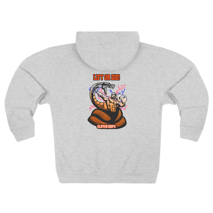 MAC VS SNAKE ORANGE WHITE FADE /LIFT OR DIE ZIP UP