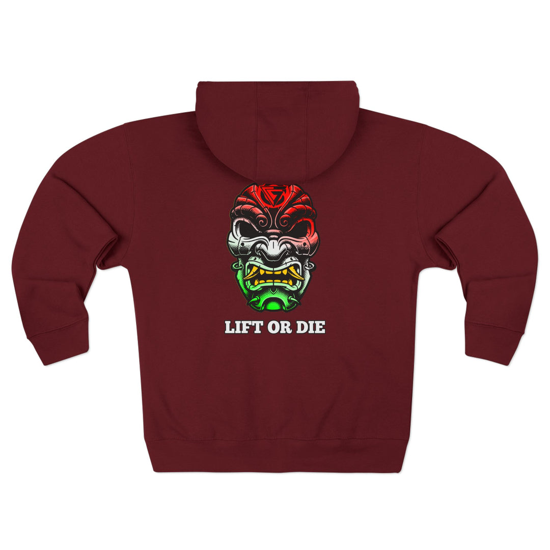 SAMURAI MAC RED WHITE GREEN FADE /LIFT OR DIE ZIP UP
