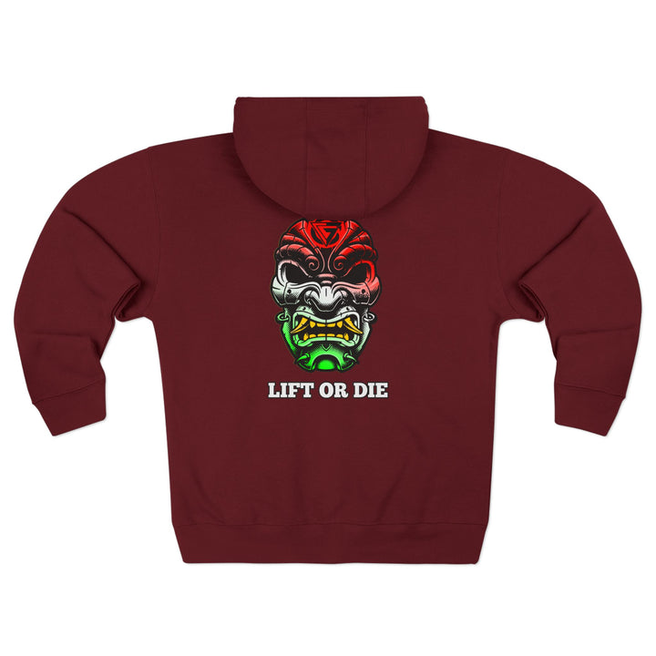 SAMURAI MAC RED WHITE GREEN FADE /LIFT OR DIE ZIP UP