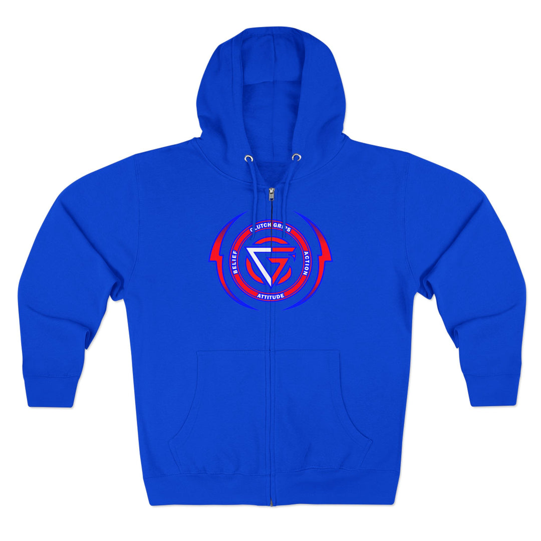 CG APE VS ZILLA 2ND FIGHTRED WHITE BLUE FADE /WELCOME TO THE JUNGLE ZIP UP