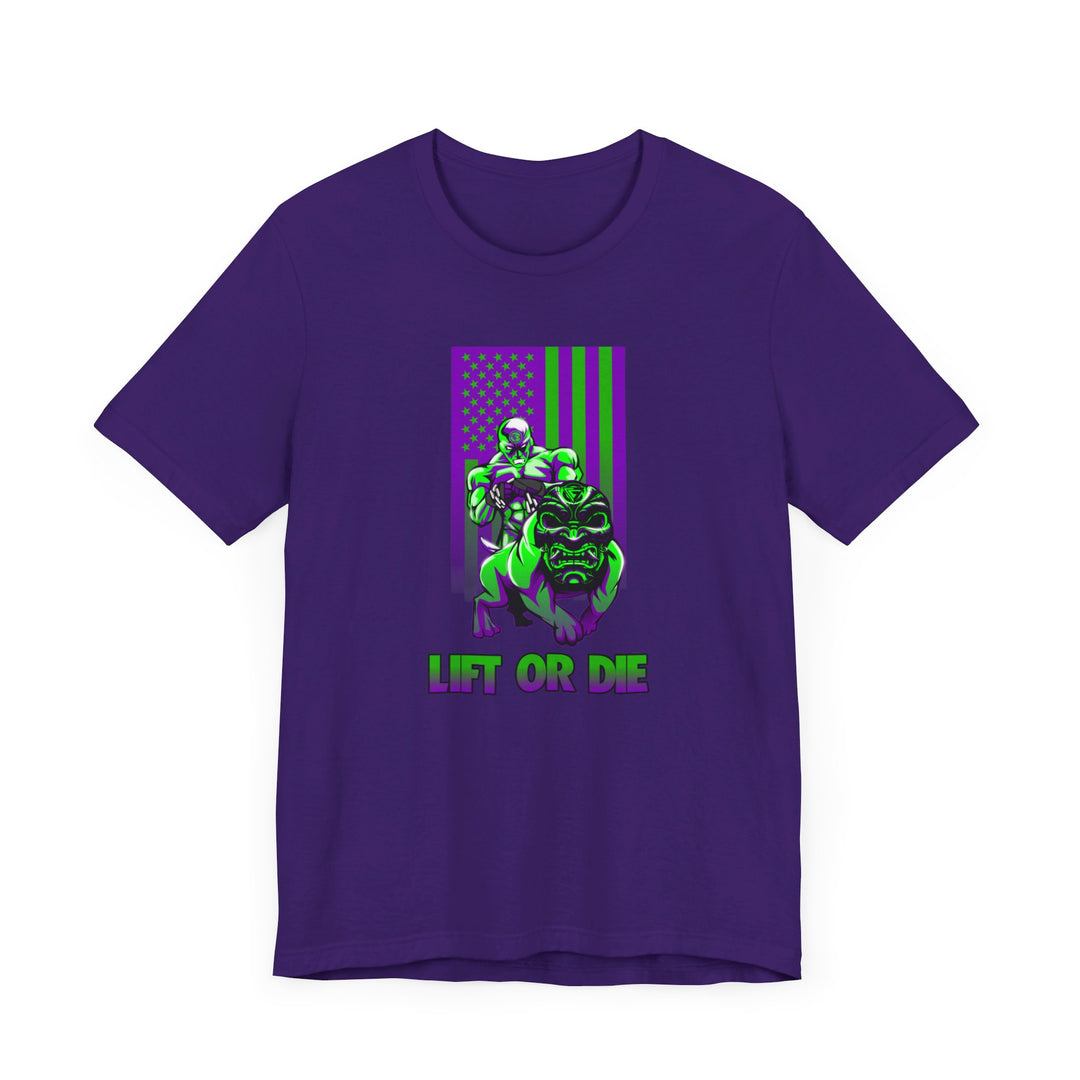 ANGRY DOG PURPLE GREEN FLAG/LIFT OR DIE