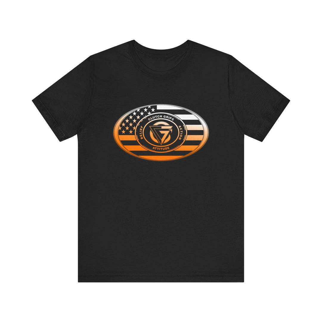 CG LOGO OVAL USA FLAG  ORANGE WHITE  FADE