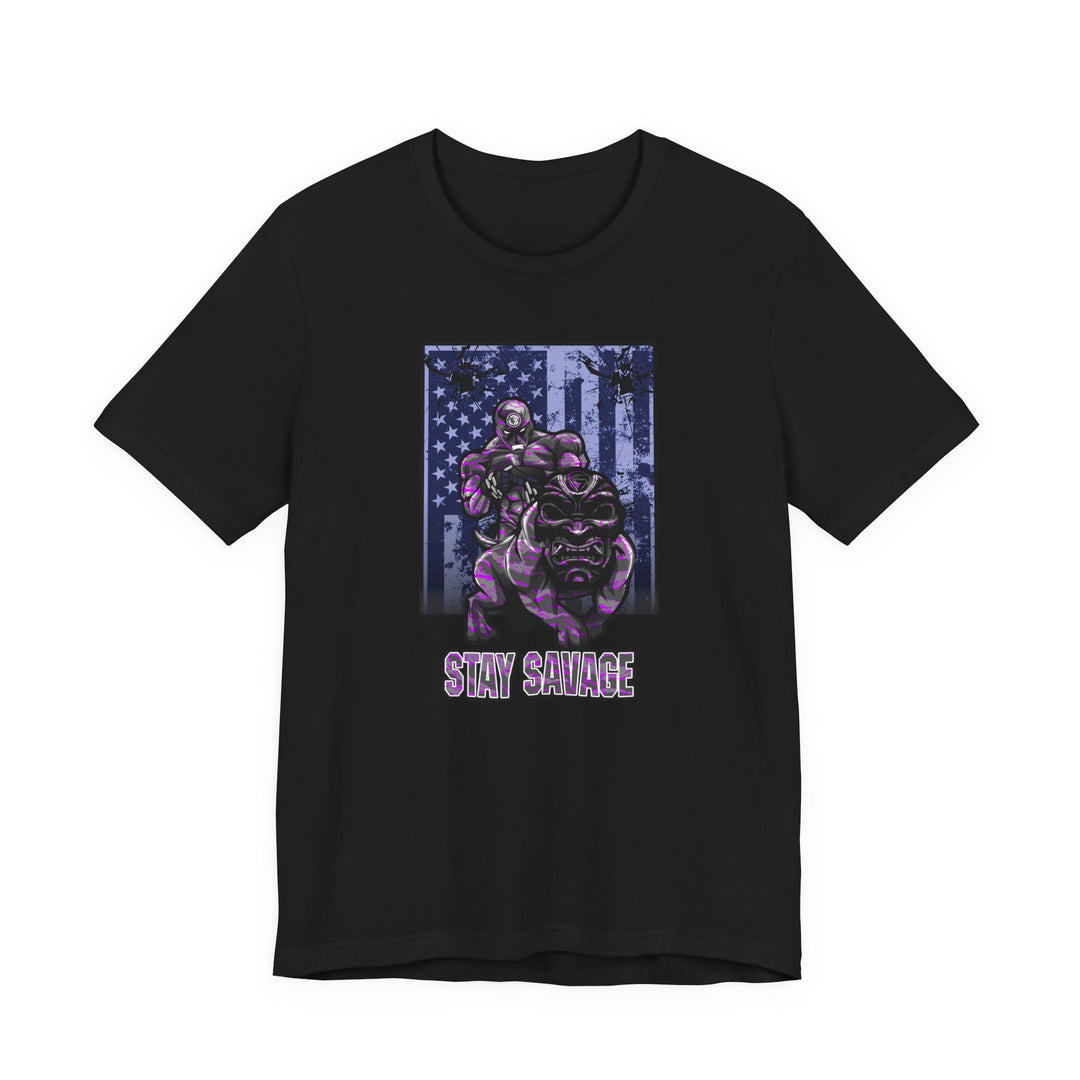 ANGRY DOG FLAG PURPLE GREY CAMO/STAY SAVAGE