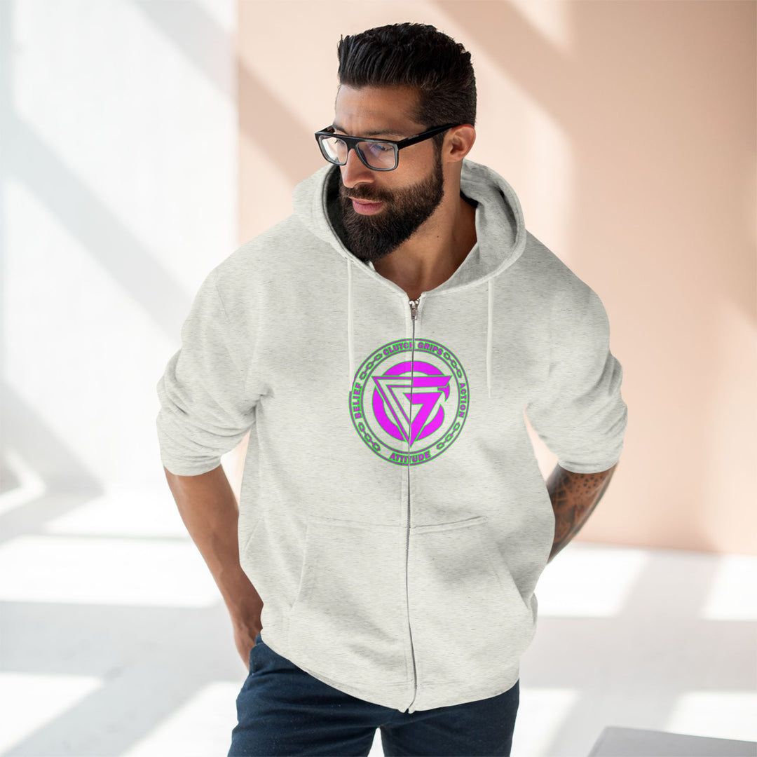CG TIGER FLAME PURPLE GREEN /FIGHT FOR IT ZIP UP