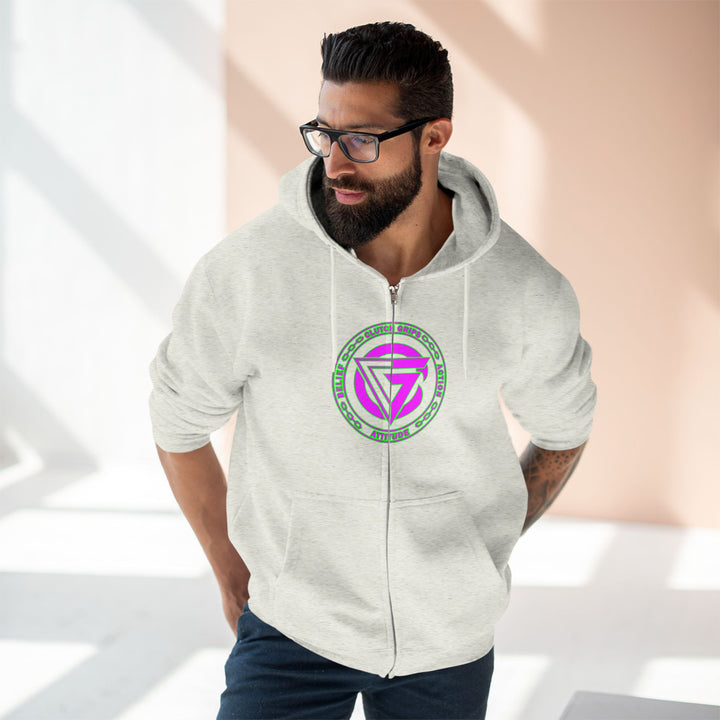 CG TIGER FLAME PURPLE GREEN /FIGHT FOR IT ZIP UP