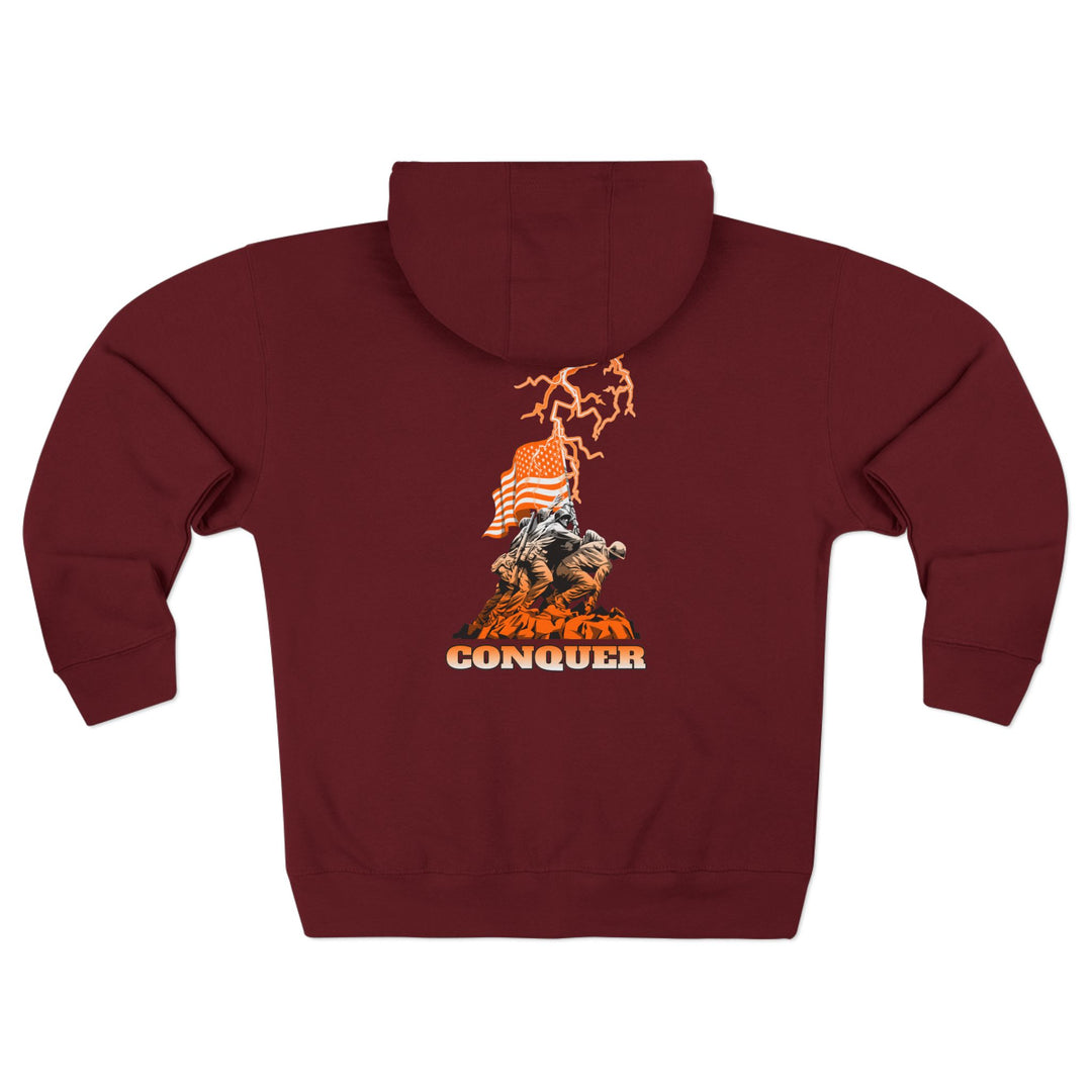 CG A AMERICAN WARRIORS ORANGE WHITE FADE /CONQUER ZIP UP