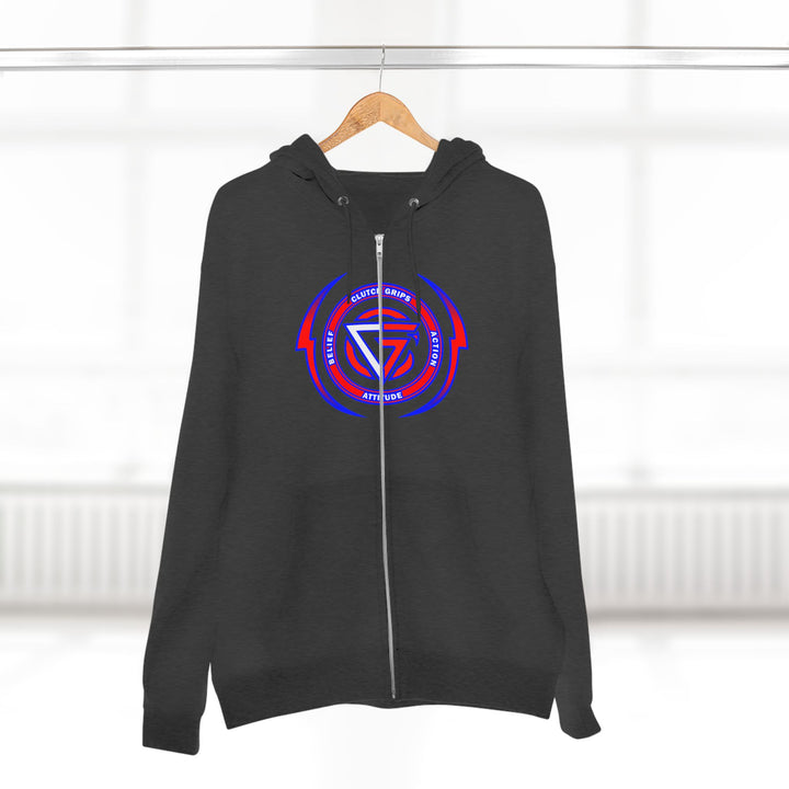 CG APE VS ZILLA 2ND FIGHTRED WHITE BLUE FADE /WELCOME TO THE JUNGLE ZIP UP