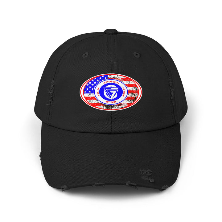 CG OVAL LOGO DISTRESSED FLAG /BELIEF ATTITUDE ACTION CAP