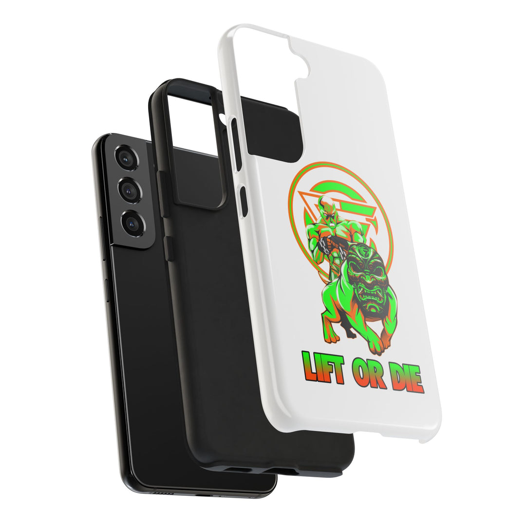 ANGRY DOG ORANGE GREEN PHONE CASE /LIFT OR DIE