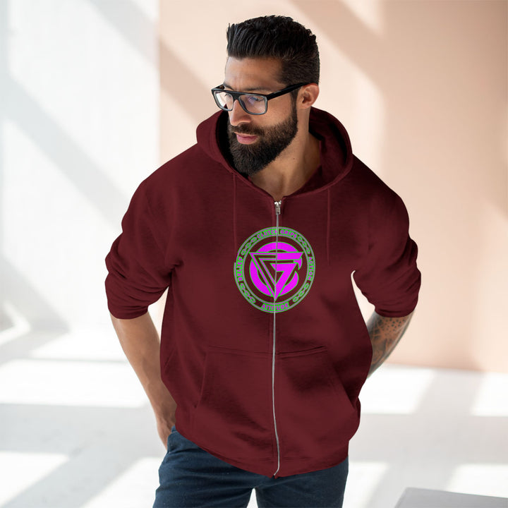 CG TIGER FLAME PURPLE GREEN /FIGHT FOR IT ZIP UP