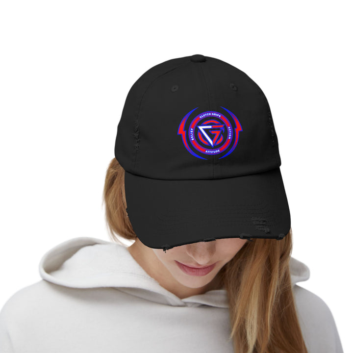 CG LOGO WITH LIGHTNING ARCHES RED WHITE BLUE /BELIEF ATTITUDE ACTION CAP