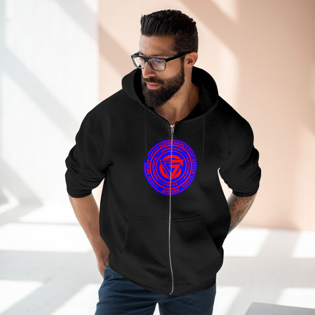 MAC VS SNAKE RED BLUE /LIFT OR DIE ZIP UP