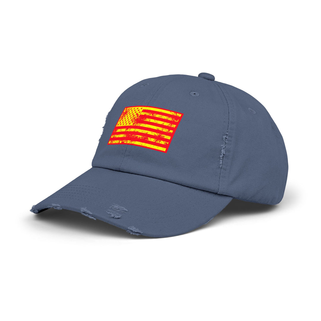 BATTLE HARDENED BLOOD RED & GOLD AMERICAN FREEDOM FLAG CAP