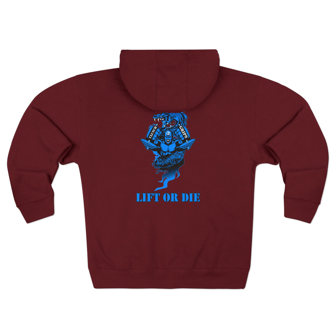 MAC SNAP DRAGON BLUE /LIFT OR DIE ZIP UP
