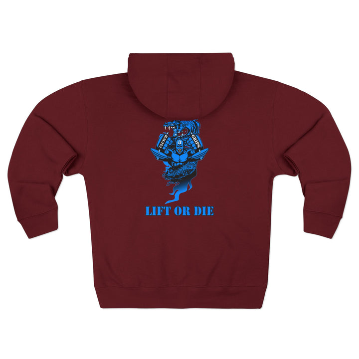 MAC SNAP DRAGON BLUE /LIFT OR DIE ZIP UP