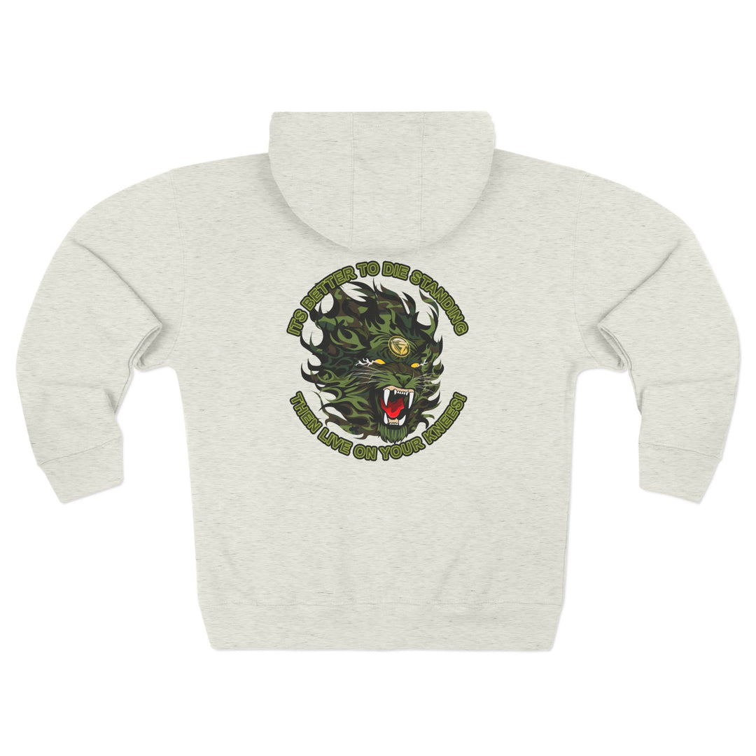 CG TIGER FLAME WAR TIGER CAMO FOREST/ITS BETTER TO DIE STANDING THAN LIVE ON YOUR KNEE'S