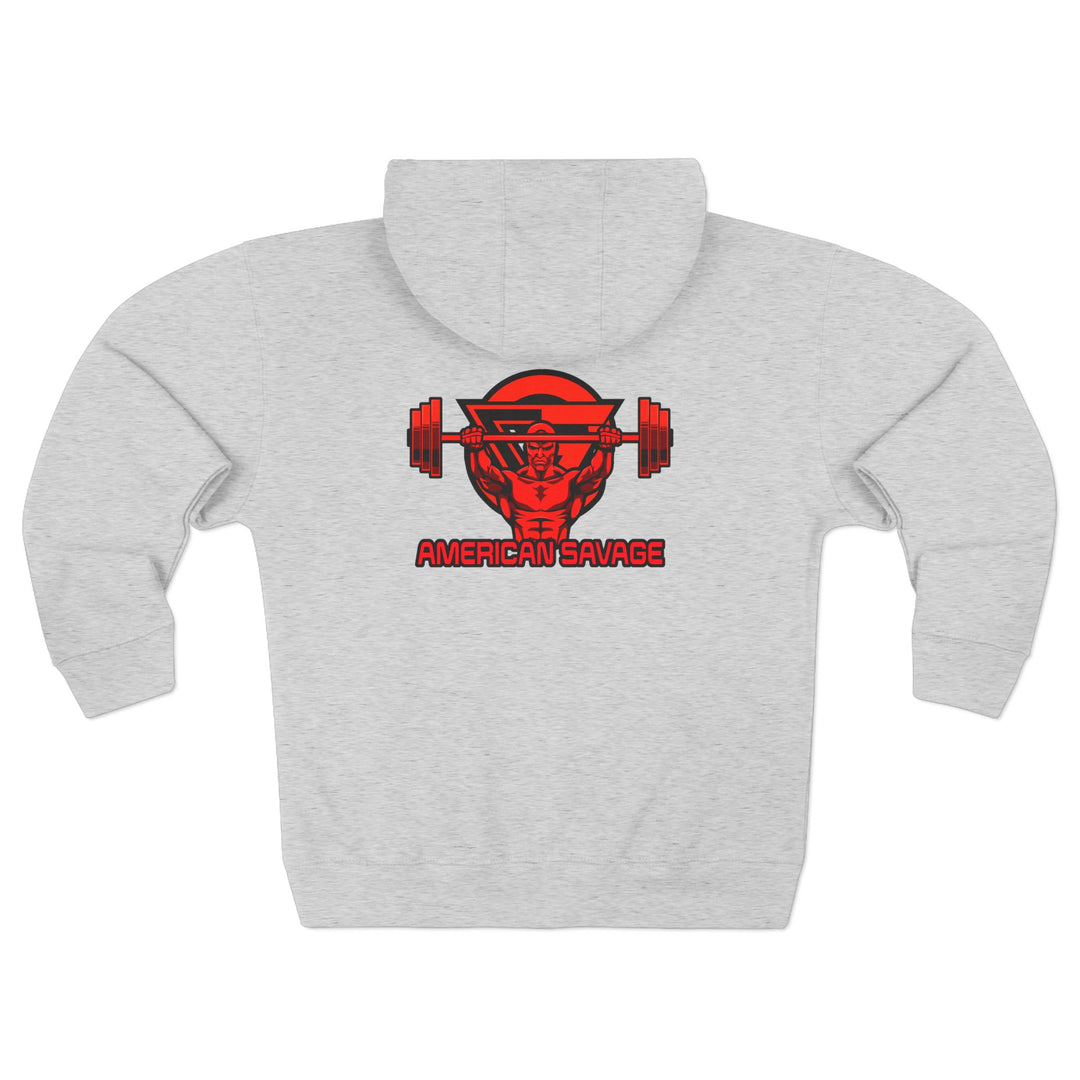 ENTER THE MAC RED BLACK /AMERICAN SAVAGE ZIP UP