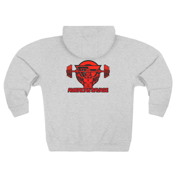 ENTER THE MAC RED BLACK /AMERICAN SAVAGE ZIP UP